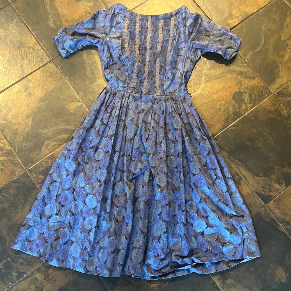Vintage L'Aiglon floral circle skirt dress, size XS